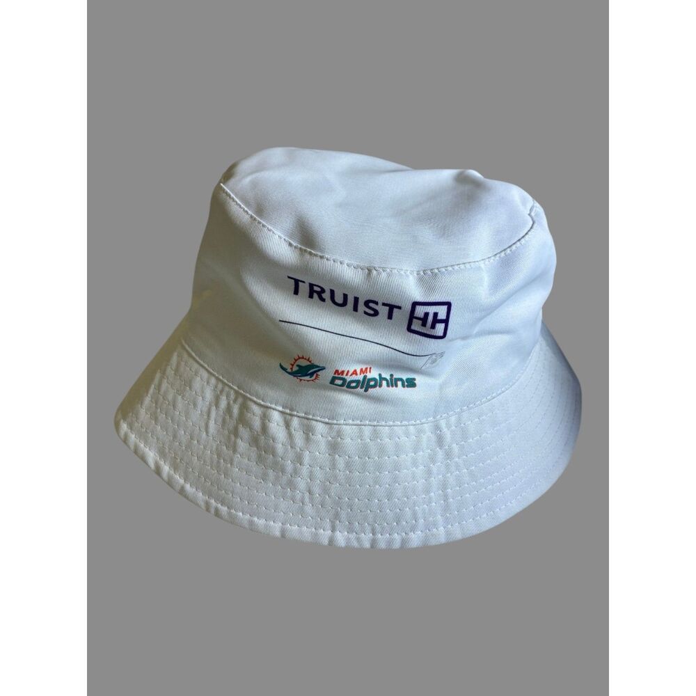 Truist Miami Dolphins White Space Graphic Bucket Hat One Size